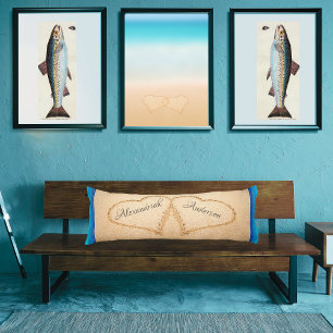 Coussins Longs Beach Wedding 2 Hearts in the Sand Body Pillow