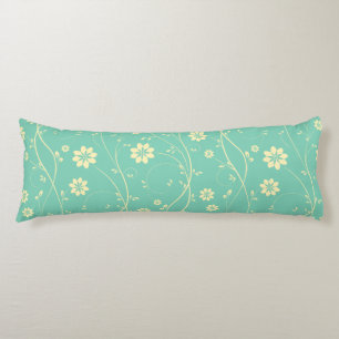 Coussins Longs Beau Beige clair & Vert Délicieuse Motif Floral