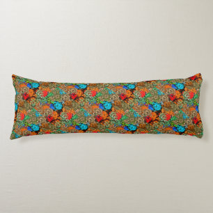 Coussins Longs Beau Floral Multicolore Motif Rouge Bleu