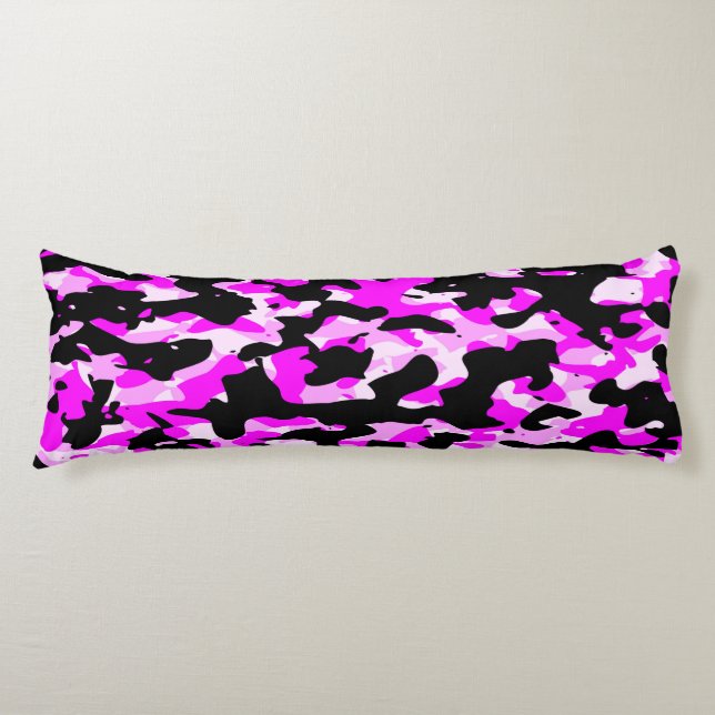 Coussins Longs Beau Oreiller corps de camo rose (Devant)