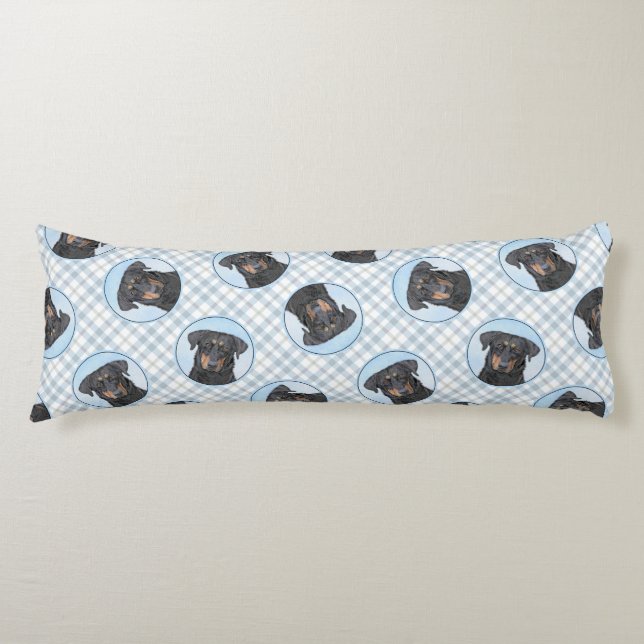 Coussins Longs Beauceron Peinture en noir et en bronze Cheepdog C (Devant)