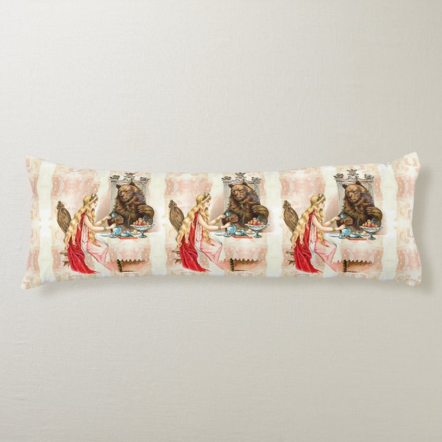 Coussins Longs Beauté En Rose Et La Bête (Devant)