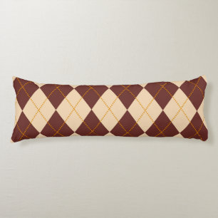 Coussins Longs Beige Brown Automne Jacquard d'automne Diamant Mot