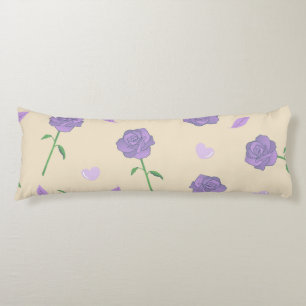 Coussins Longs Beige violet Rose Floral Boho Motif botanique
