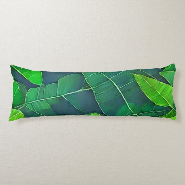 Coussins Longs Belle Motif Feuille verte (Devant)