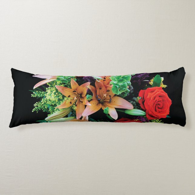 Coussins Longs Belles Fleurs Jeter Oreiller (Devant)