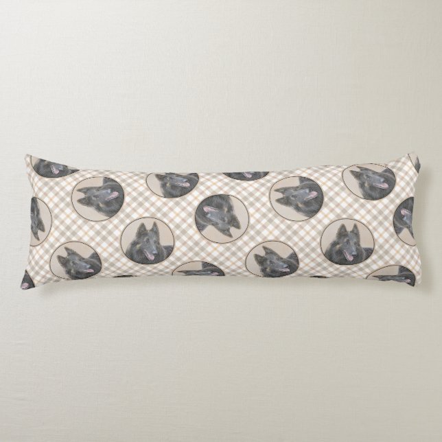 Coussins Longs Berger belge Tervuren Paint Peinture Chien Art (Devant)