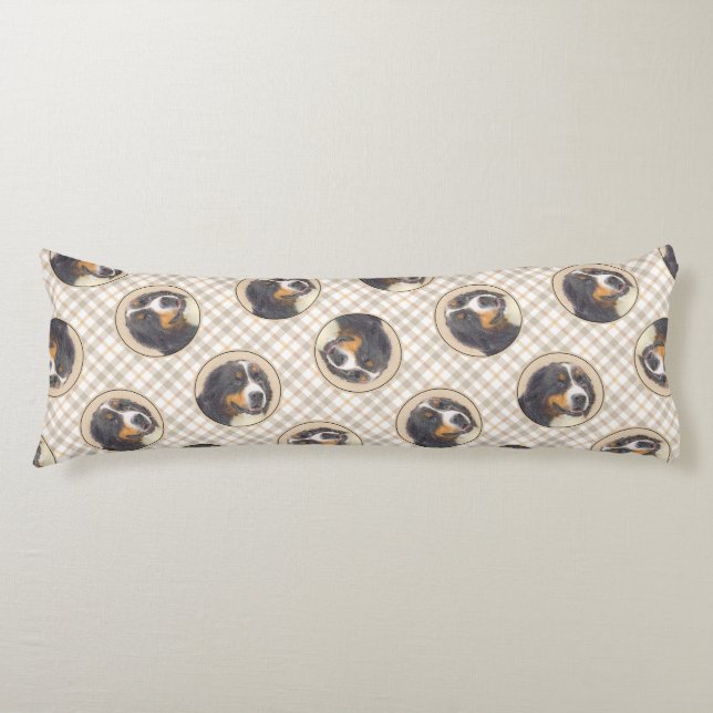 Coussins Longs Bernese Mountain Dog Berner Peinture de mignons an (Devant)