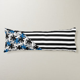 Coussins Longs BG Stripes Motif wride noir + geckos mosaïque