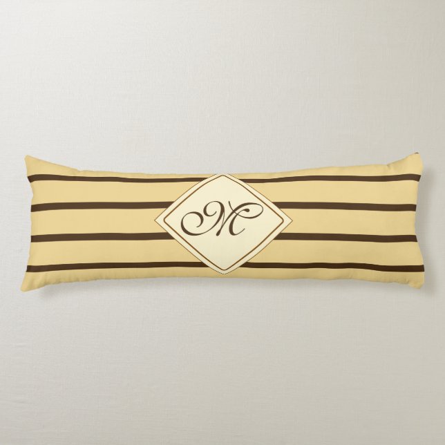 Coussins Longs BG Stripes Motif wwige + votre monogramme (Devant)