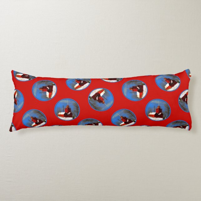 Coussins Longs Big Red Lighthouse Peinture Holland Art original (Devant)