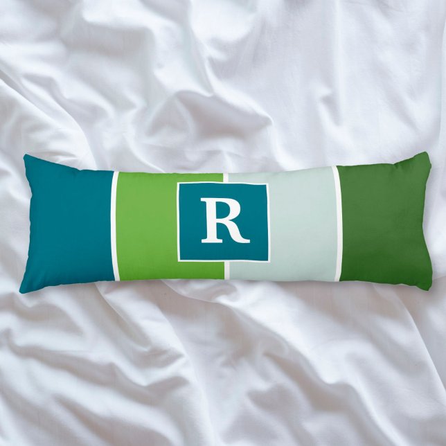 Coussins Longs Big Stripes in blue and green with Monogram (Créateur téléchargé)