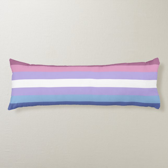 Coussins Longs Bigender Pride, Impression par bandes, Fierté LGBT (Devant)