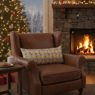 Coussins Longs Biscuit de Noël scandinave et agrumes de fêtes 