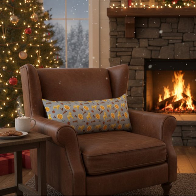 Coussins Longs Biscuit de Noël scandinave et agrumes de fêtes  (Créateur téléchargé)