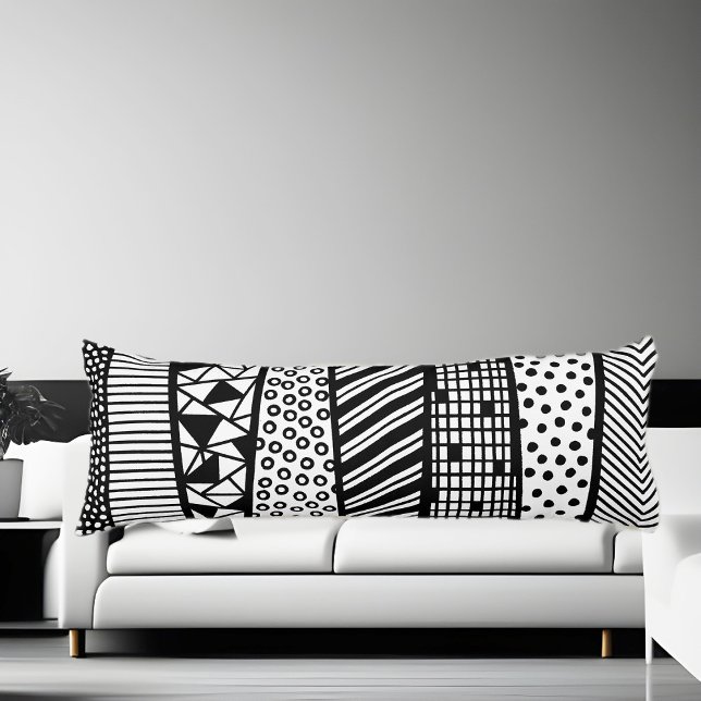 Coussins Longs Black and white (Créateur téléchargé)