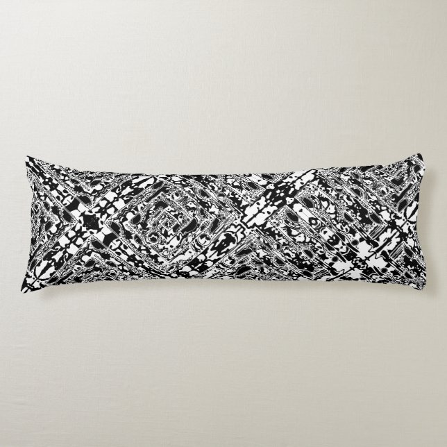 Coussins Longs Black and White Geometric Art 25 (Devant)