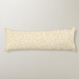 Coussins Longs Blanc sur jaune Motif d'étoiles d'impression Lin
