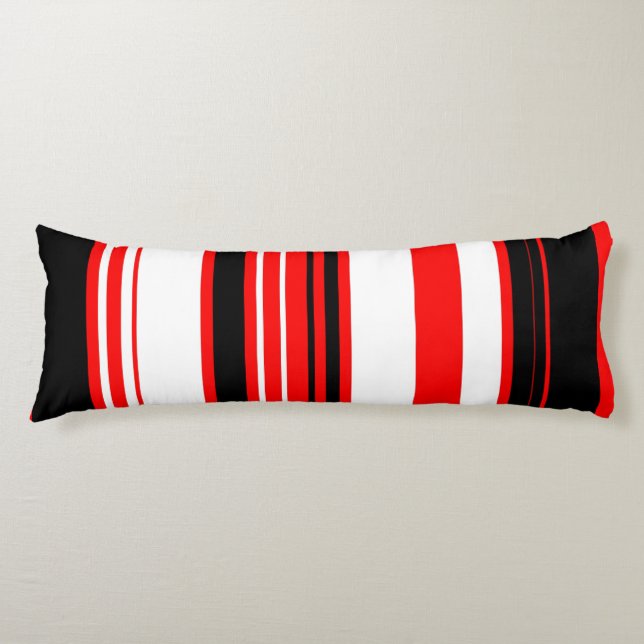 Coussins Longs Blancs rouges et noirs (Devant)