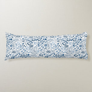 Coussins Longs BLEU CLASSIQUE Beauté florale Boho