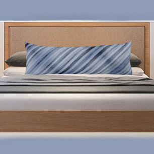 Coussins Longs Bleu Icy pâle rayé