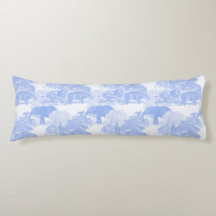 Coussins Longs Bleu Toile Animaux Chinoiserie Baby Boy Nursery