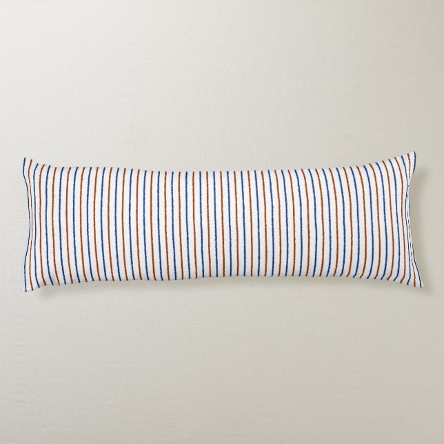 Coussins Longs Bleus Brown et marine avec lignes inégales (Dos)