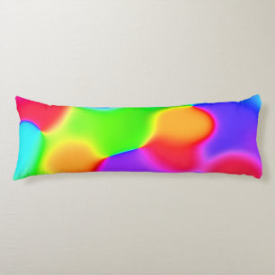 Coussins Longs Blobs arc-en-ciel lumineux