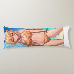 Coussins Longs Blonde Anime Beach Girl En maillot de bain