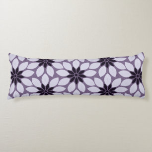 Coussins Longs Bloquer l'impression Fleurs carrelées violet
