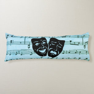 Coussins Longs Blue Music Art unit les masques de théâtre