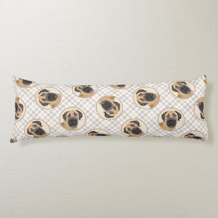 Coussins Longs Boerboel Peinture Fawn Rouge Mastiff Animal de com