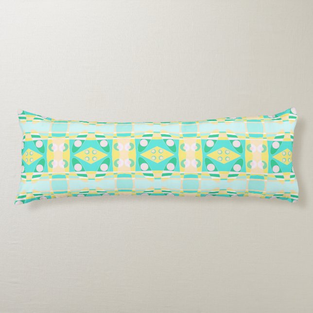 Coussins Longs Bohème Chintz 108 Aqua Jaune (Devant)