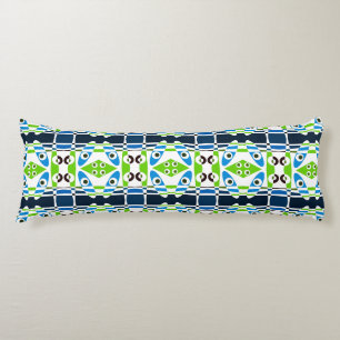 Coussins Longs Bohème Chintz 2 Oreillers de Corps Vert Bleu