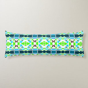Coussins Longs Bohème Chintz 3 Oreillers de corps bleu vert