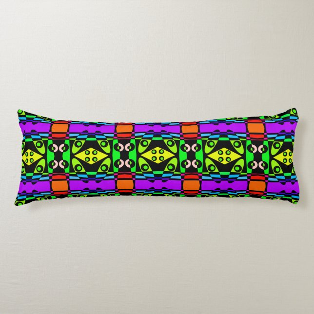 Coussins Longs Bohemian Chintz 124 Rainbow Black (Devant)
