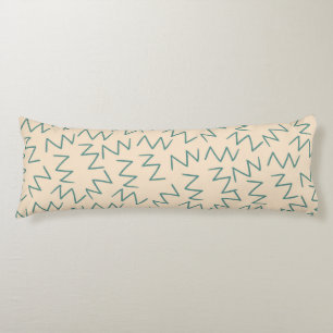 Coussins Longs Boho Blue Cream Zig Zag élégant