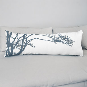 Coussins Longs Boho d'arbre simple bleu