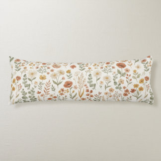 Coussins Longs Boho Fleur Sauvage Botanique Floral Cottagecore
