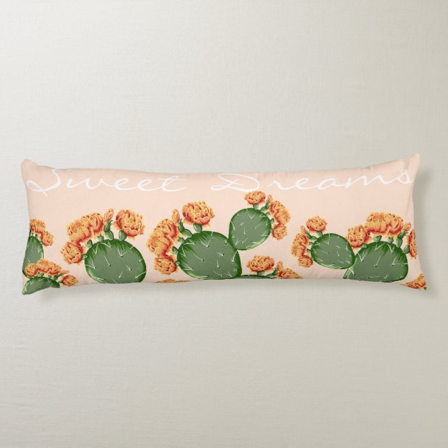Coussins Longs Boho Flower Prickly Pear Cactus Sweet Dreams (Dos)