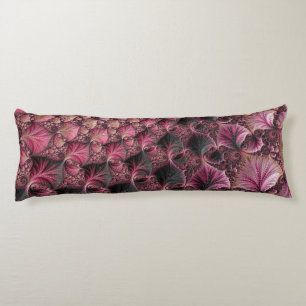 Coussins Longs Boho Funky Éclectique Rose Noir Abstrait Fractal
