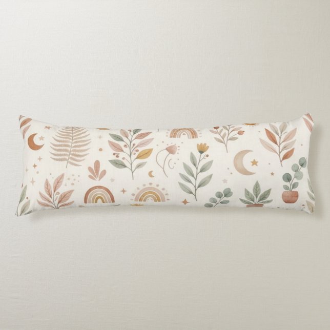 Coussins Longs Boho Rainbow Désert Succulent et Tournesol (Devant)