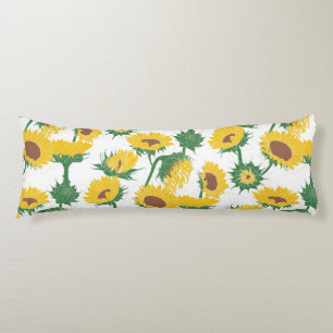 Coussins Longs Bois Imprimer Tournesol jaune