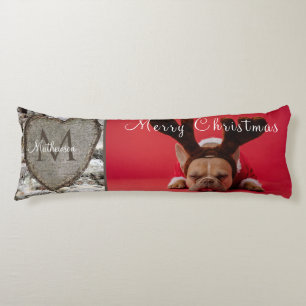 Coussins Longs Bois rustique écorce Coeur Coeur Famille Photo Noë