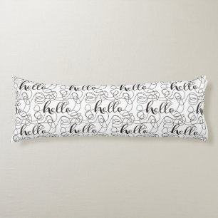 Coussins Longs BONJOUR noir sans couture motif avec LIGNES