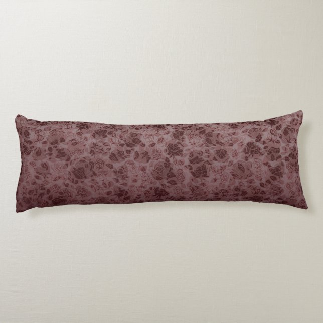 Coussins Longs Bordeaux flowers degraded (Dos)
