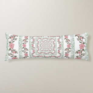 Coussins Longs Bordure rose verte Retro Y2K les années 70 Motif d