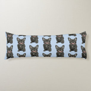 Coussins Longs Bouledogue Français Noir, 