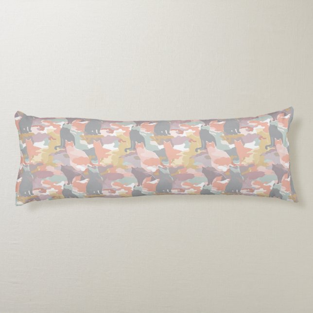 Coussins Longs Bouquet Camouflage de Chat Maison Cosy Romantique  (Dos)