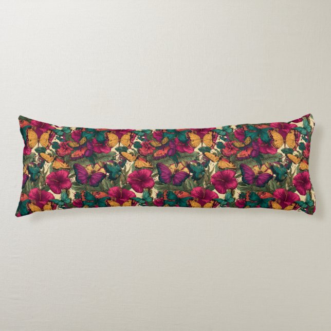 Coussins Longs Bouquet camouflage papillon Condo Décor Luxe Extér (Devant)